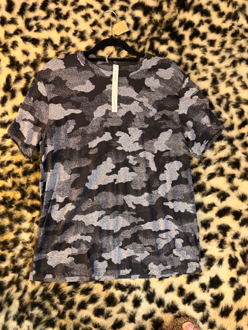 Lululemon Gray & Black Camo Short Sleeve Tee